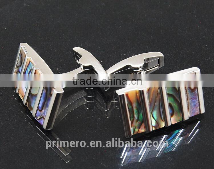 PRIMERO 2015 Fashion jewelry 316l poppy cufflink Opal Cufflinks Laser Pattern Cufflinks French cufflinks Classic cufflinks