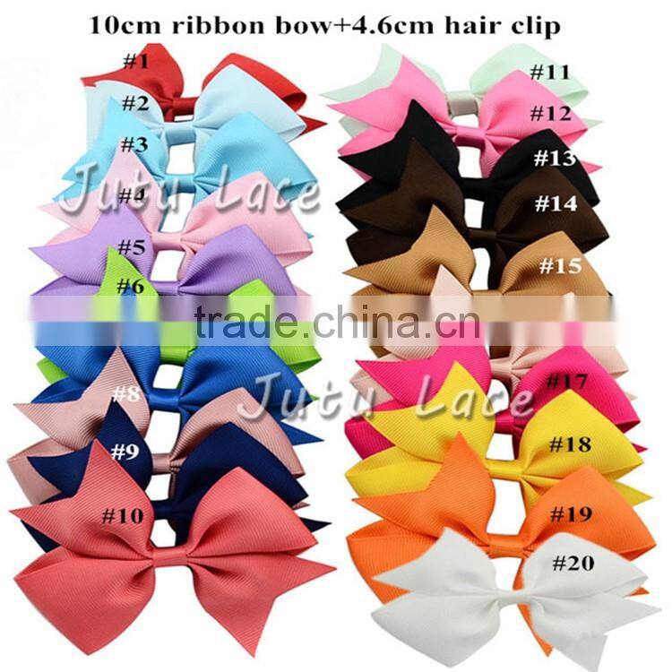 Wholesale Baby Girls Boutique Grosgrain Ribbon Colorful Hair Bow Clips - Children hair clips with Bowknot - 40colors for choose