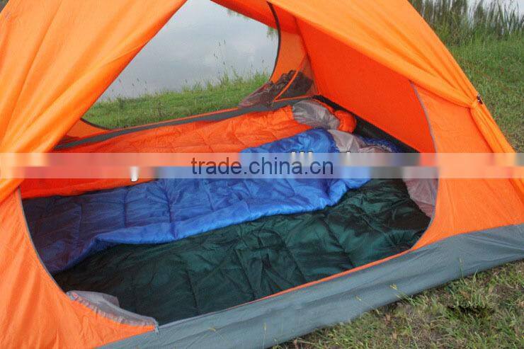 Outdoor envelop sleeping bag with cap
