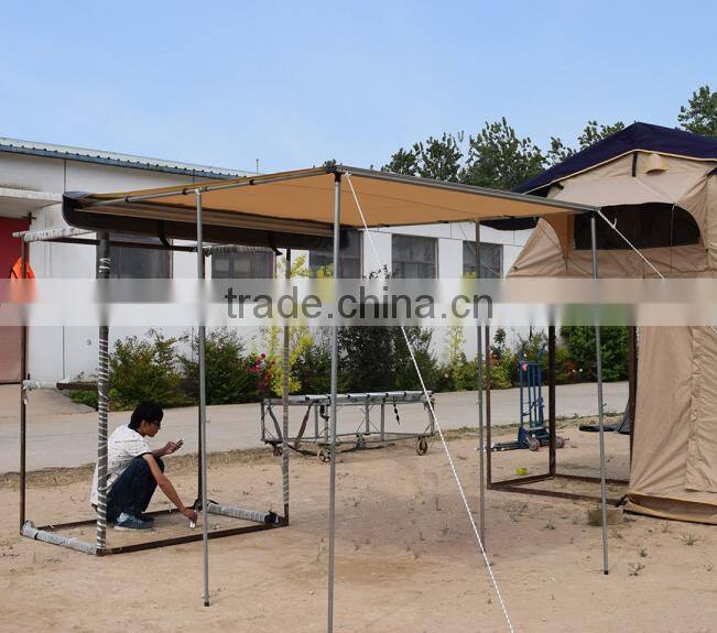 High quality oxford waterproof retractable roof awning for cars with mesh annex
