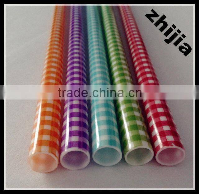 Various colored plastic printing straw