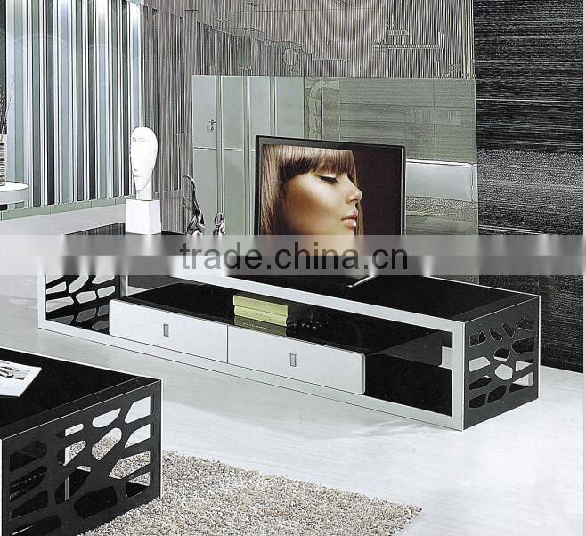 luxury home furnitures plasma tv glass table TV818