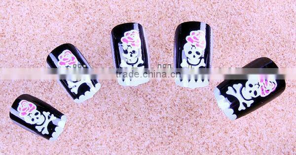 2016 Halloween fingernail false nail tips festival flamming scary nails
