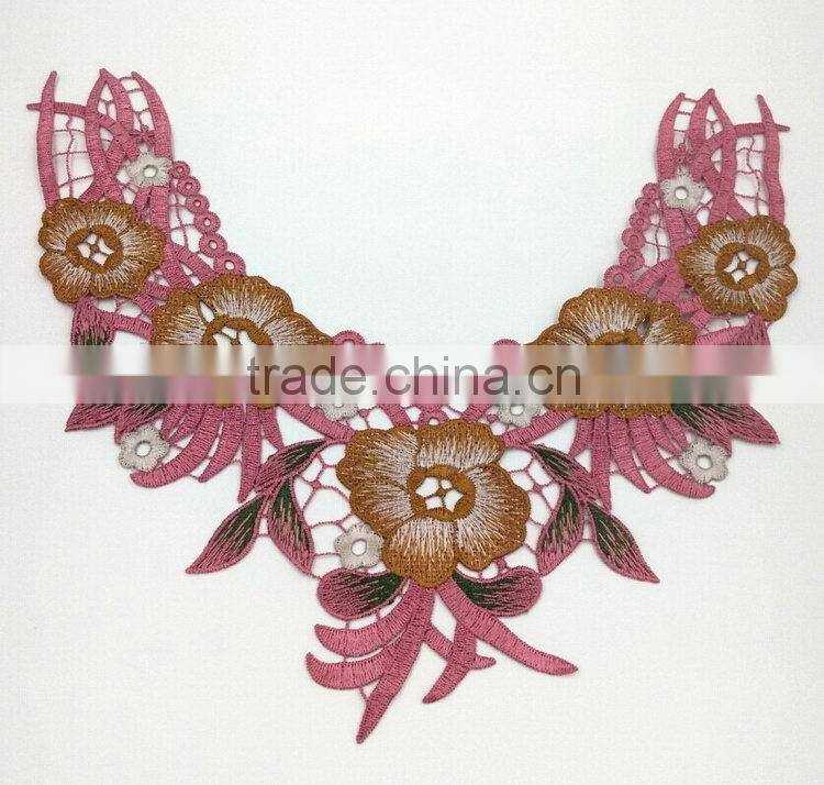 Quality top sell long sleeve high collar lace top