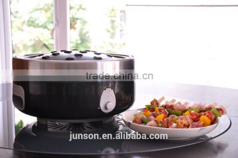 Smokeless portable bbq charcoal grill