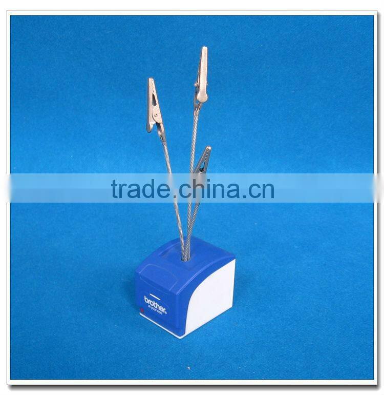 Three clips plastic name card holder