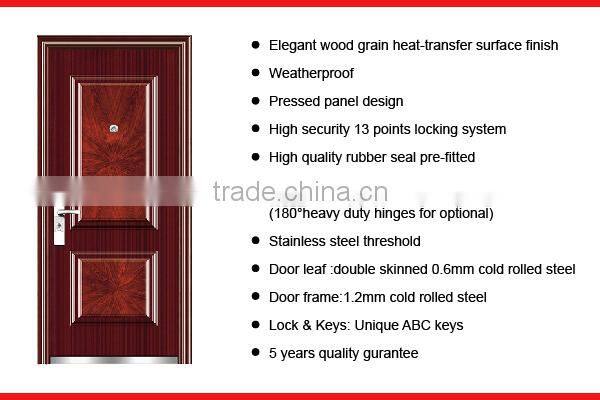 SC-S057 Best Design Eco-friendly Safety Steel Entrance Doors