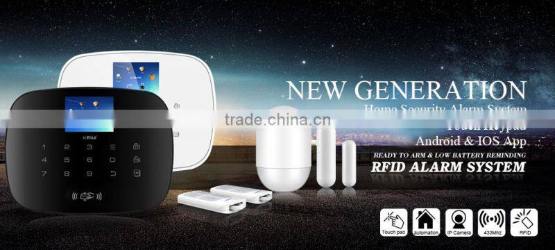 2016 KERUI high-tech wifi anti-burglar gsm security wireless smart security alarm system