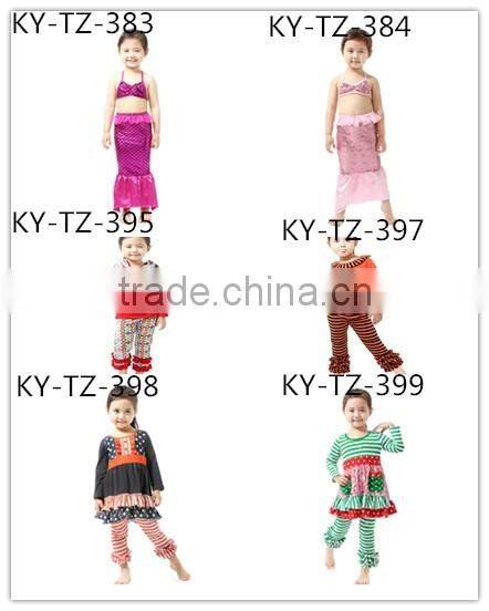 Hot Sale 2016 Wholesale Children's Boutique Clothes Smeling Face Cotton Outfit For Baby Girls