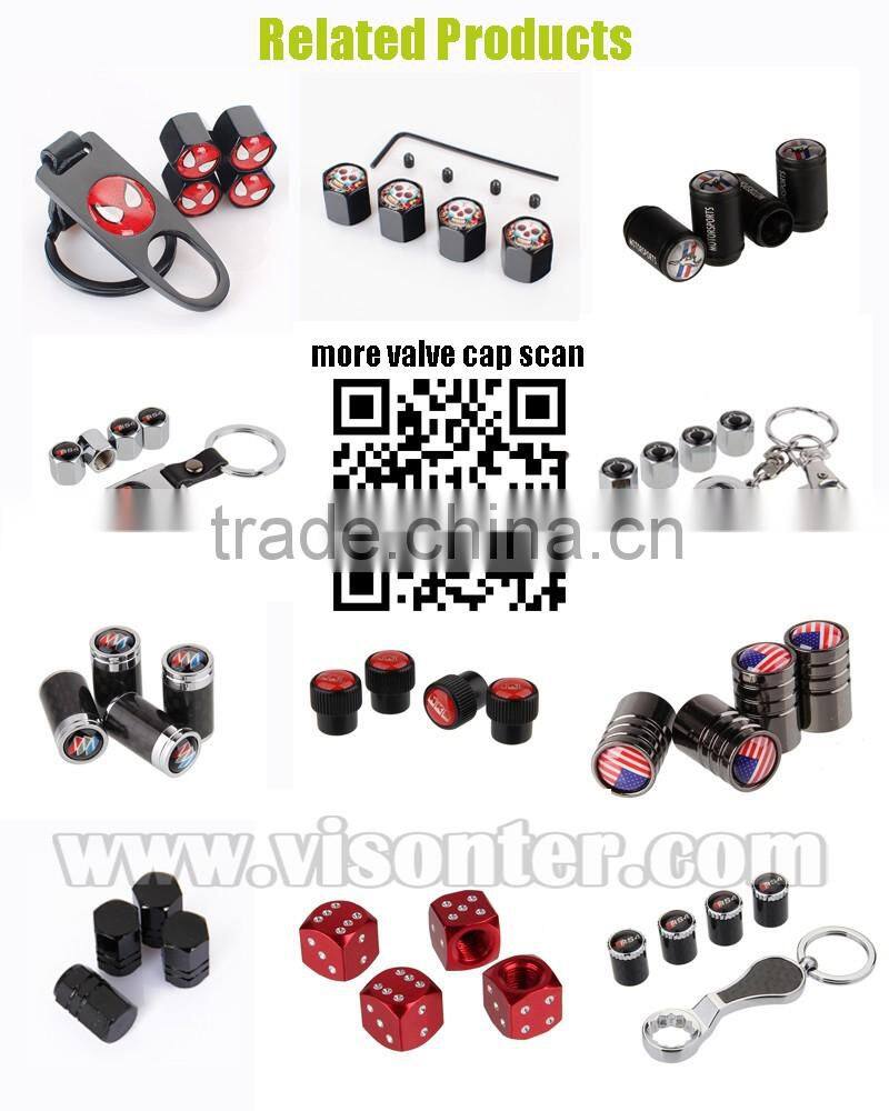valve stem caps tpms set skull design