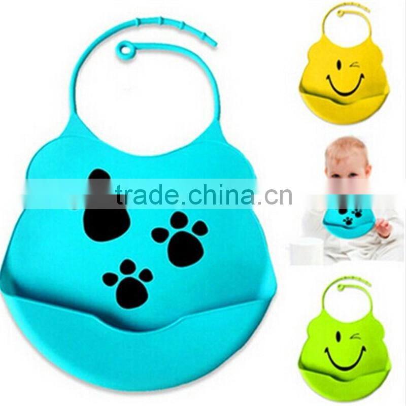 hot sell cartoon soft waterproof silicone baby bibs