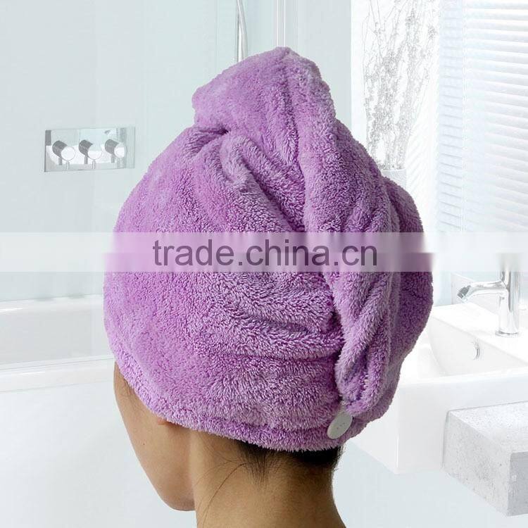 Sweet Superfine Fiber Soft Dry Hat Cap coral fleece hair drying towel