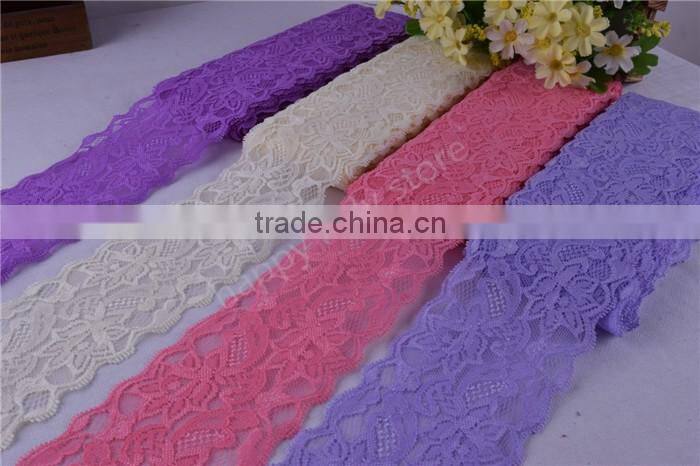 15 Beautiful Lace Stretch Floral Lingerie Headband Elastic DIY lace wide:8cm 16colors wholesale