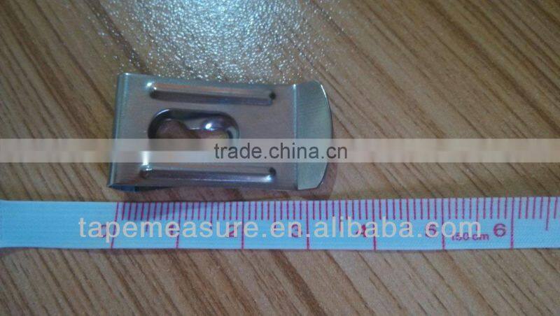 Custom steel metal measurement tool belt clip use for measuring tape