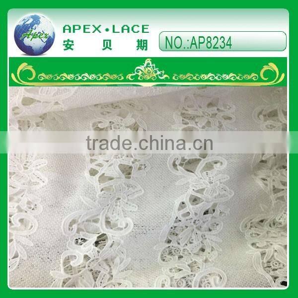 Hot sales milk silk embroidery lace AP8234