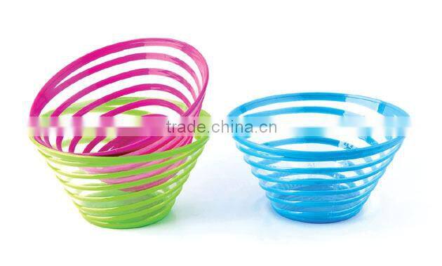 PLASTIC SPIRAL FRUIT SALAD BOWLS WITH 10 INCH