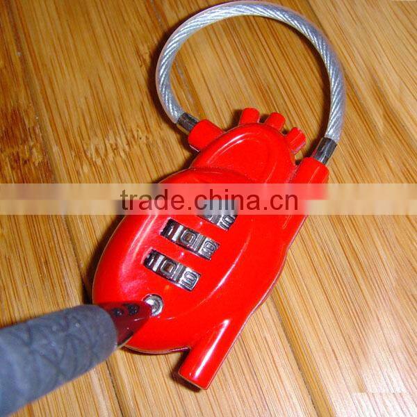 Hot sale cute cable sash lock lovely digital padlocks on sale