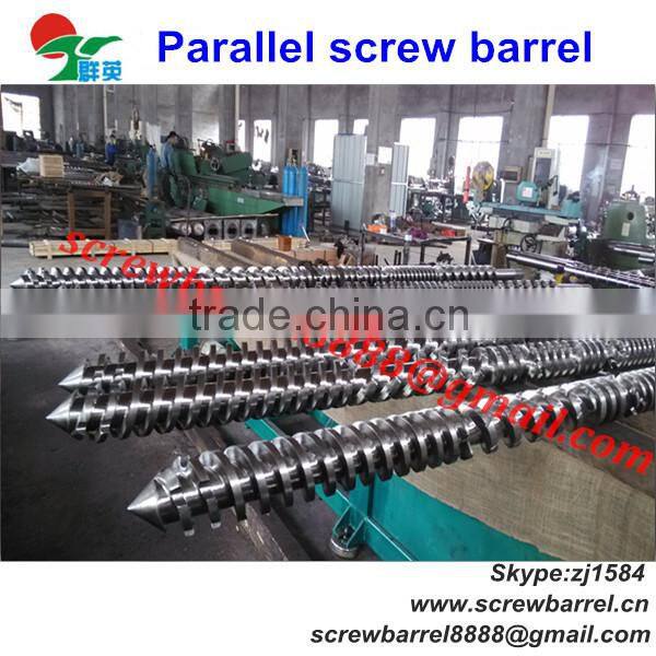 Twin parallel screw barrel for PVC extrusion twin machinery
