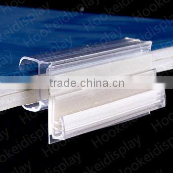 Clear Plastic Shelf Label Holder with Foam Tape for Supermarket