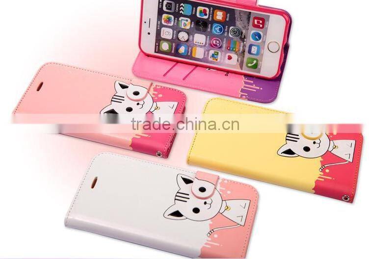 Lovely Cats Pattern Mobile Phone Case Flip Wallet Phone Case For iPhone 6