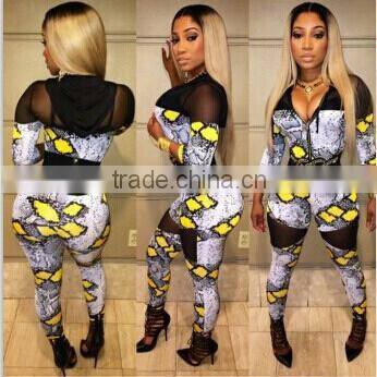 Golden sexy fashion lace Nightclub two-piece sexy dress, sexy see-through lace dress