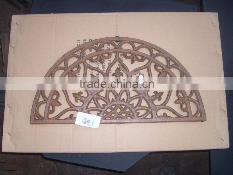 metal doormat half round shape