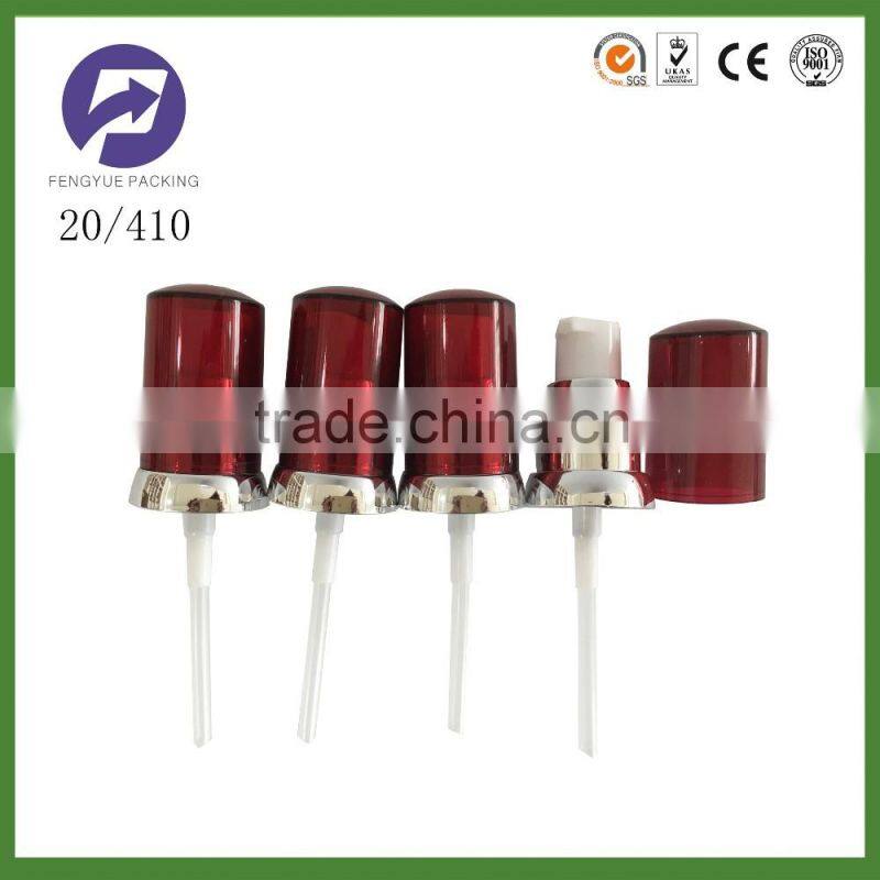 Part UV 20/410 plastic lotion pump with red overcap