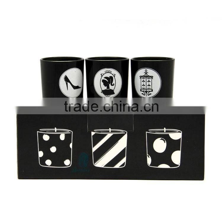 unique scented candle matte black glass jars