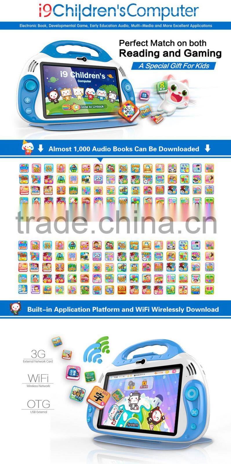 I9 Android Pad Children computer & toy computer learning machine