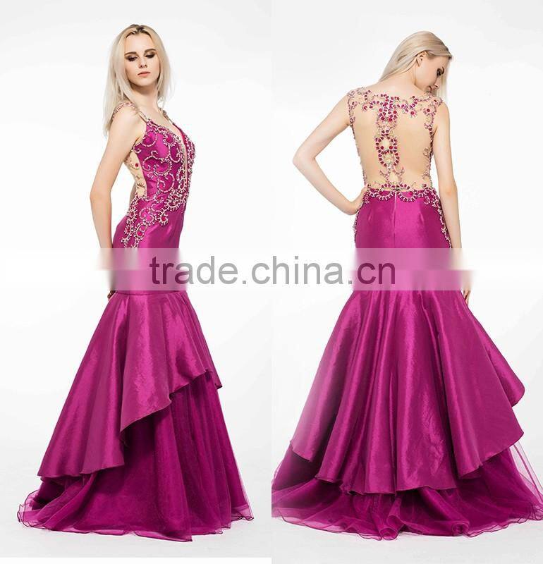 Newest Simple Extra Long Purple Wedding Dress
