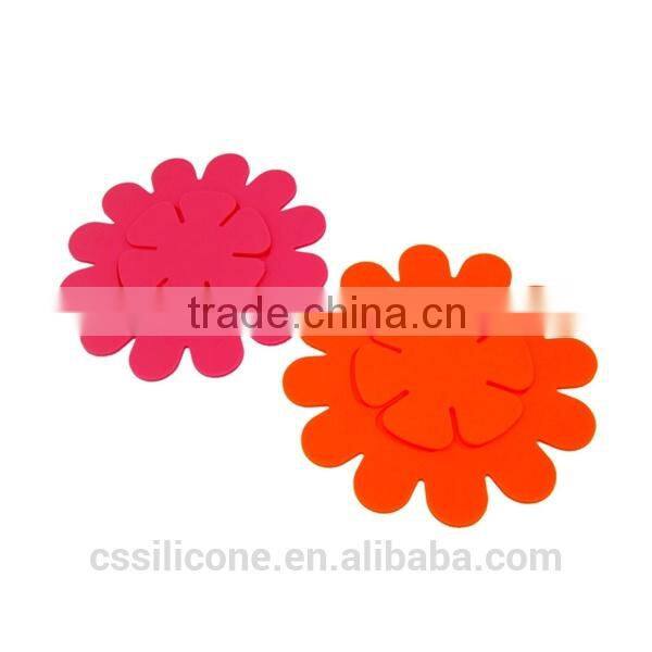 High temperature resistance silicone mat/snowflake shape table mat/custom made cup mat