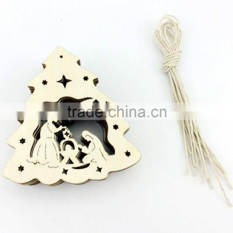 SD-018 hot sale wooden ornaments for christmas