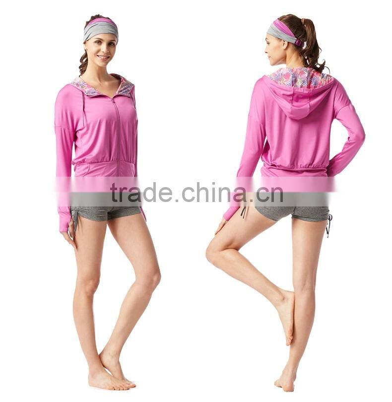 2016 wholesale OEM women fashional sport jacket/high spandex jacket