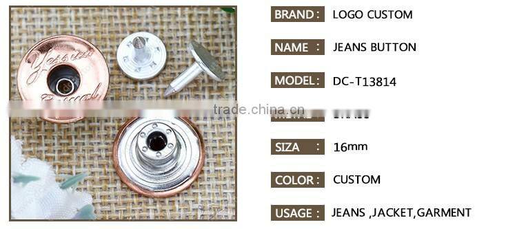 New fashion custom made metal buttonscustom logo leather snaps