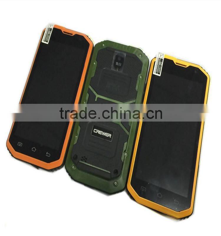CREWER H5 Waterproof Phone 5 inch IPS Screen 512MB RAM 4GB ROM Android 4.4 3G WCDMA GSM Dual Sim Smart Phone