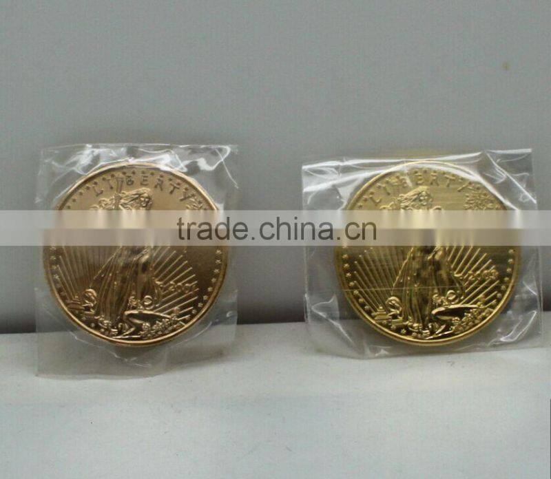 1 oz replica tungsten gold plated coin from China