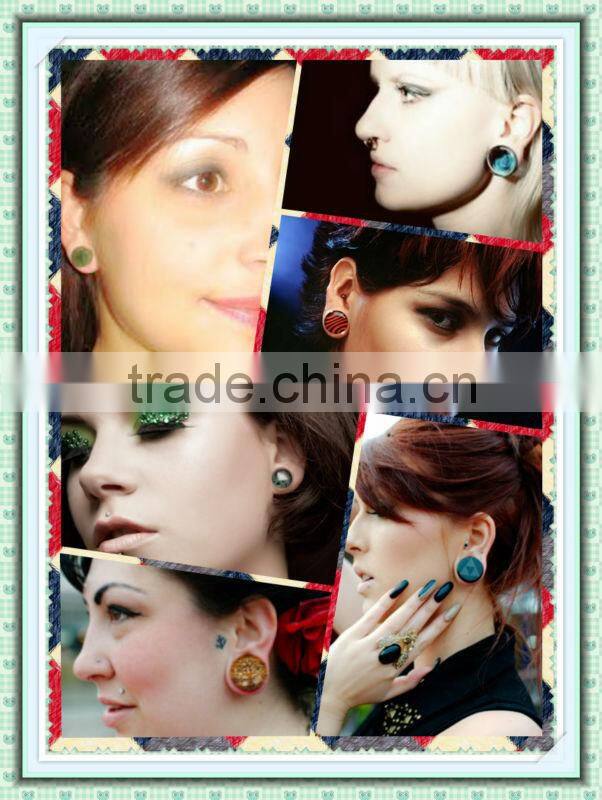 Dongguan 2014 New Glass Ear Expander Piercings Jewelry Plug Earlets Tunnel
