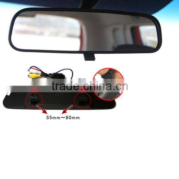 Professional rear view mirror factory,4.3inch rearview mirror monitor with 2 video input/ Innolux panel