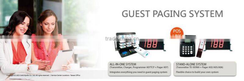 GOLD APOLLO - guest pager system queue paging system restaurant call system