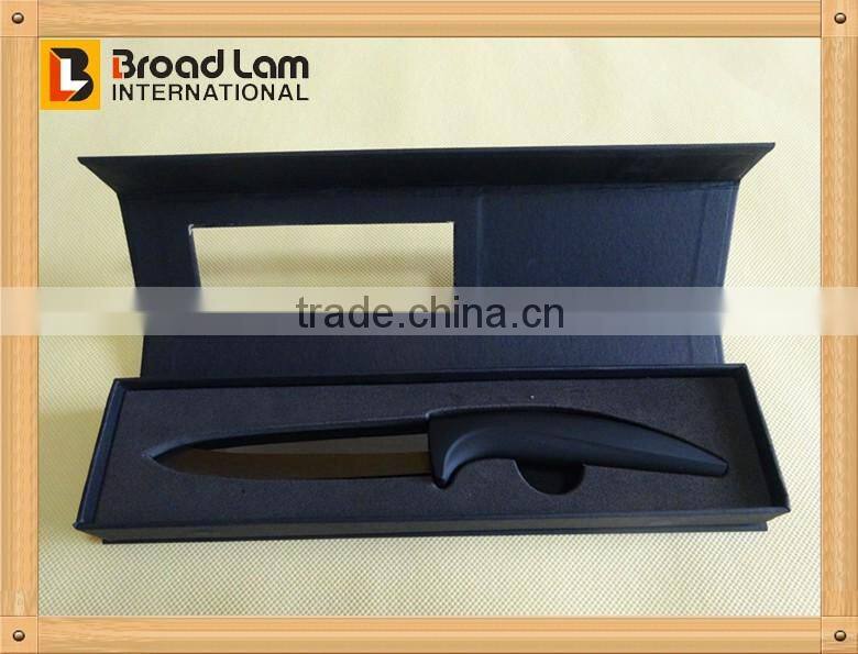 Ultra Sharp 4 inch Black Blade Ceramic Paring Chef Knife, satin finish, black handle in black window box