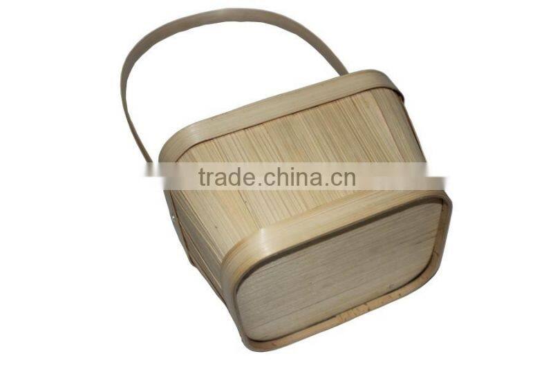 handmade high quality bamboo basket with handle for wholesale