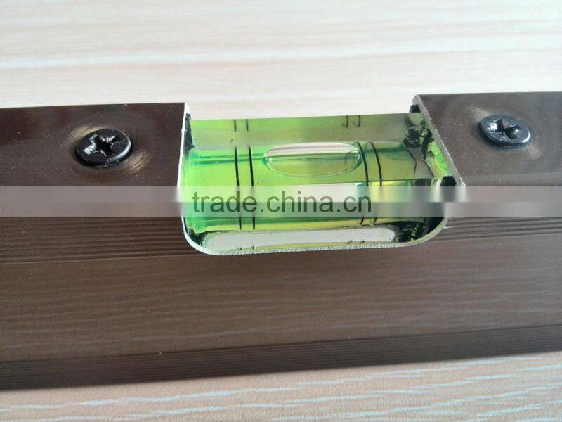 Aluminum Level With 3 Curved Center Bubble Glass Vials