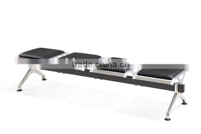 Retail hospital waiting room chair, modern railway bus station waiting seat with PU cushion