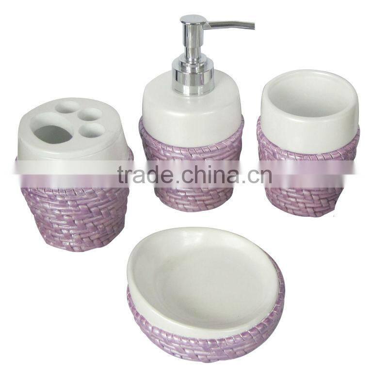 Luxury Furnishings 4pcs grey ceramic bath gift set