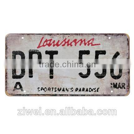 Metal Auto Vehicle Plate Hanging Lisence Decors