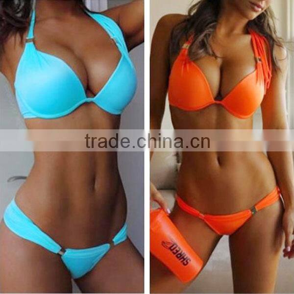 Two piece extreme push up bikinis beautiful women sexy bathing suit
