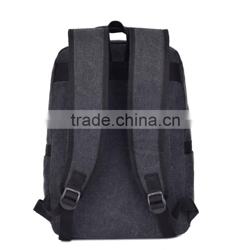 OEM Factory Custom Fashion Black Notebook Laptop Backpack Trendy mens canvas backpack