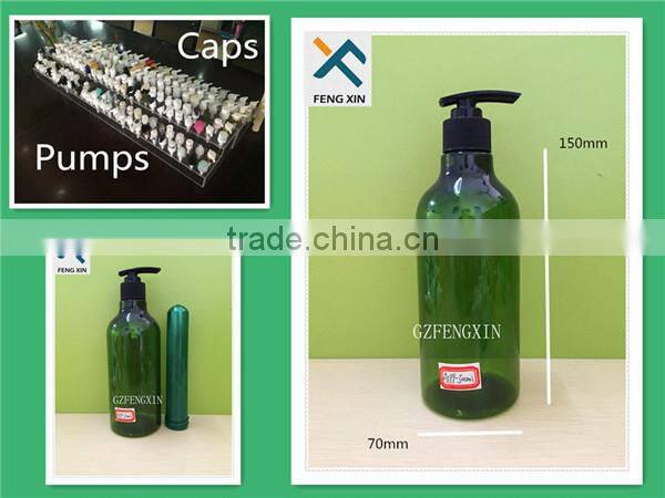 500ml Green plastic empty shampoo bottle with Lotion Pump