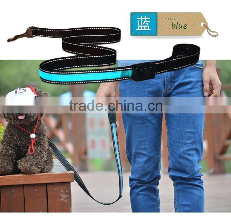 New Promotion Solar charging dog leash USB rechargeable LED lead