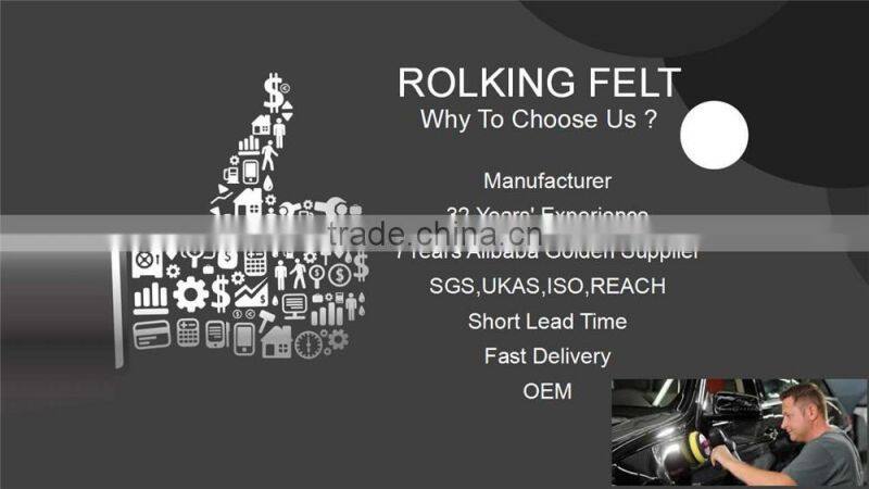 7'' 8''polisher and buffer soft double side wool bonnet and pad with hook and loop for polishing or buffing